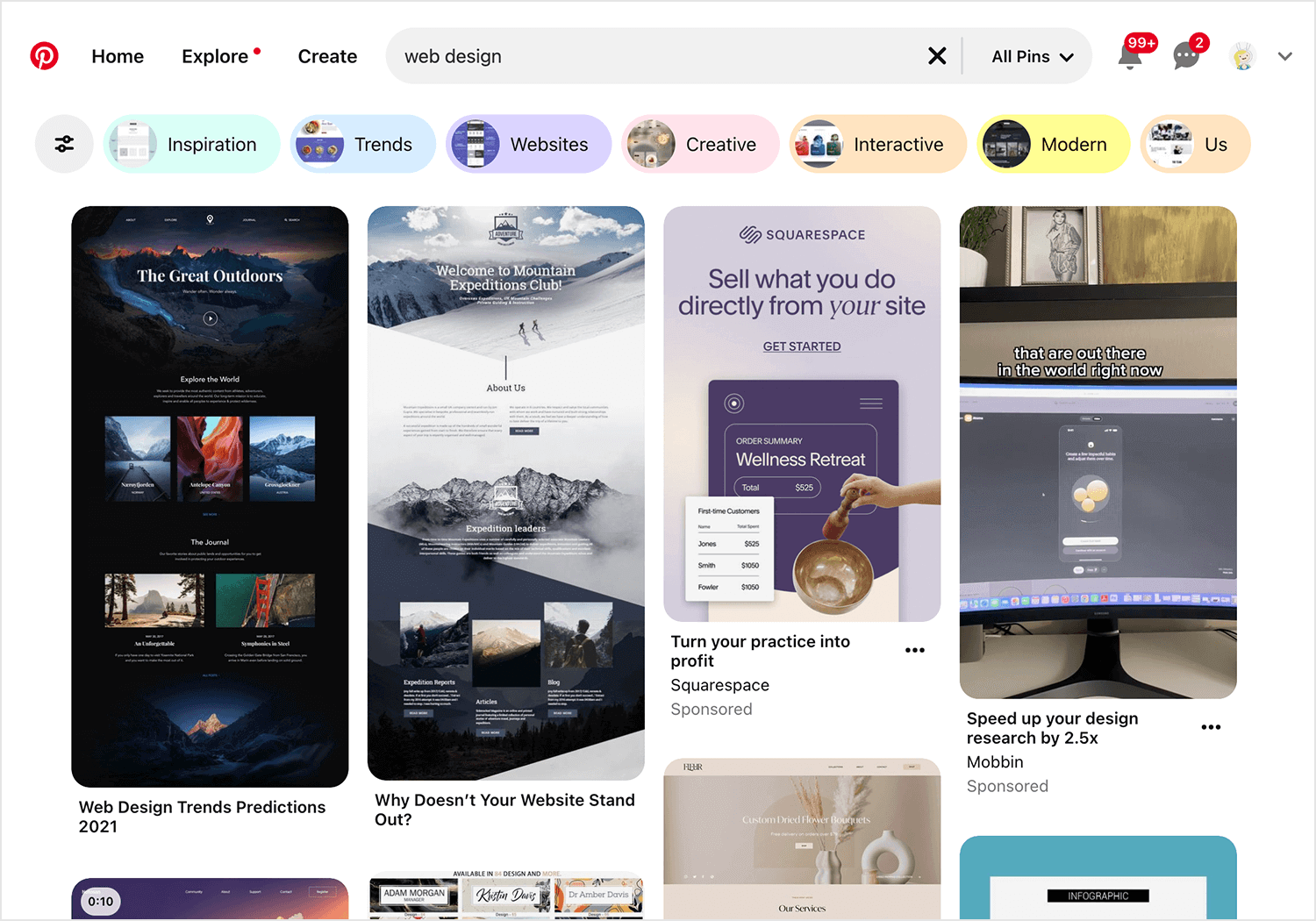 designer de site web
